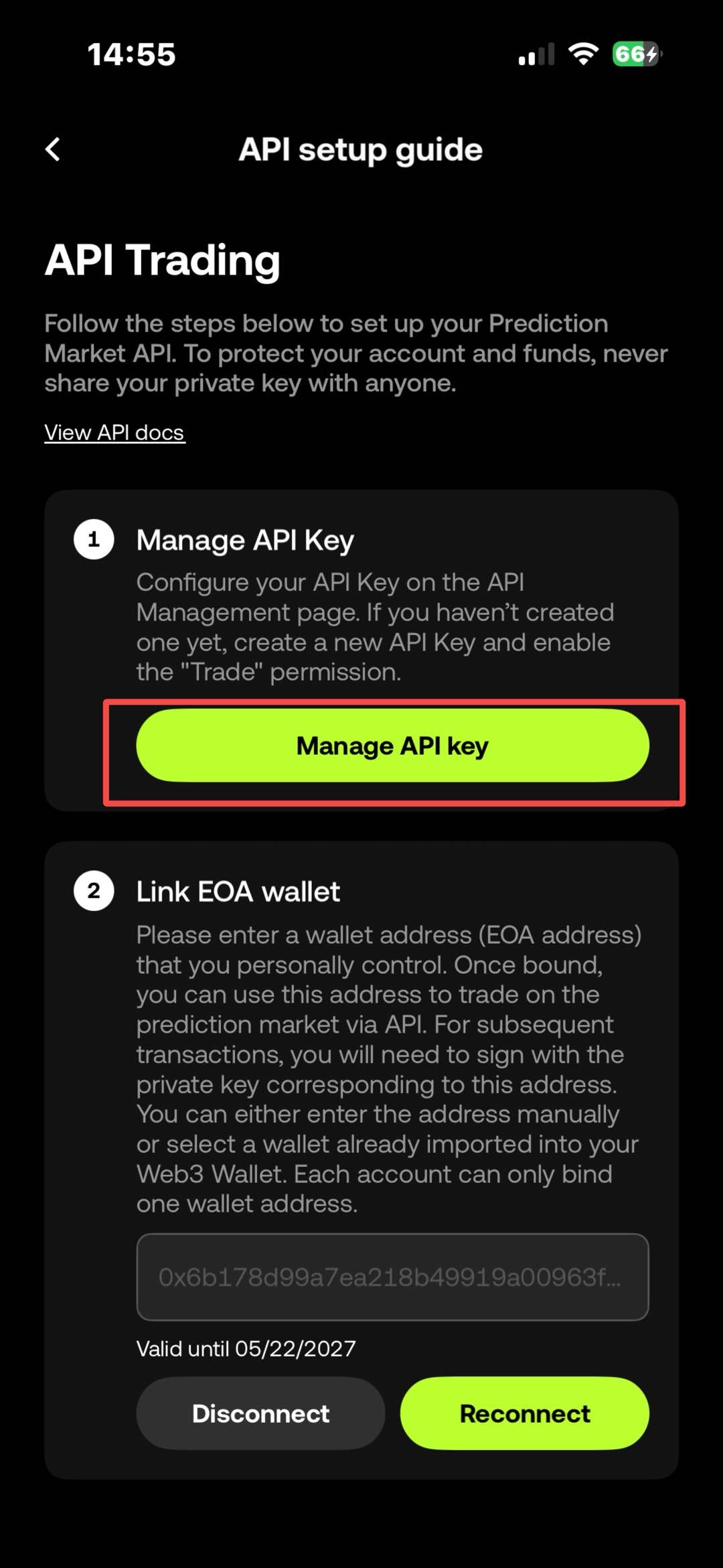 Generate the API Key